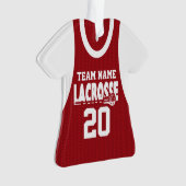 Lacrosse Sport Jersey Rood met Foto Ornament (voorkant)