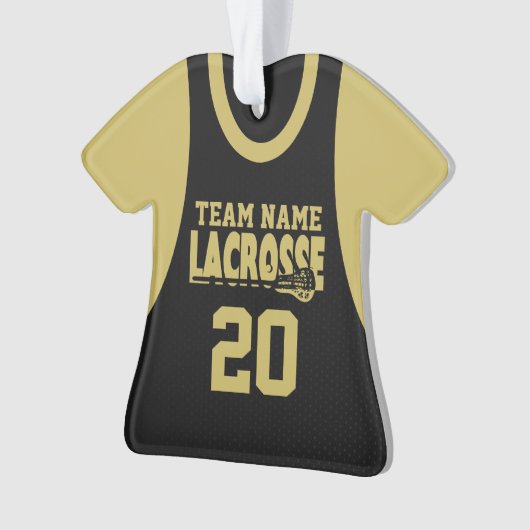 Lacrosse Sport Jersey Zwart Ornament (voorkant)