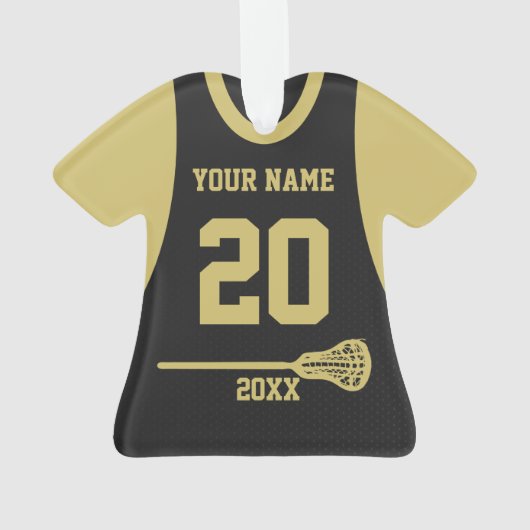 Lacrosse Sport Jersey Zwart Ornament (achterkant)