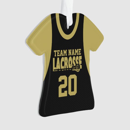 Lacrosse Sport Jersey Zwart Ornament (voorkant)