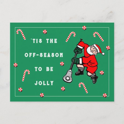 Lacrosse sport Kerstmis Feestdagenkaart (Voorkant)