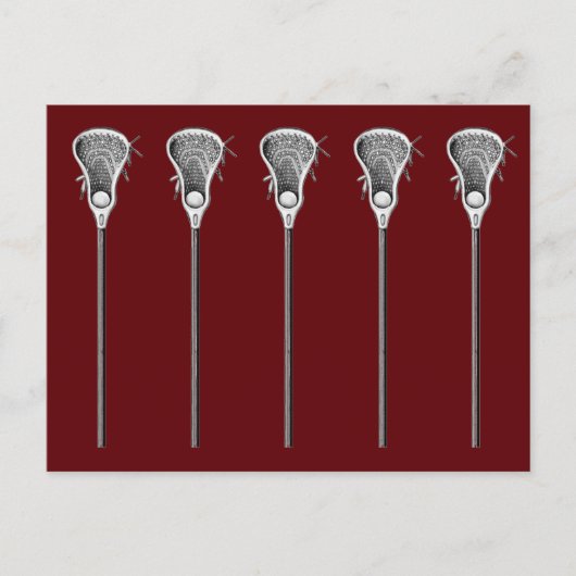 Lacrosse Sport Maroon Ansichtkaart Briefkaart (Voorkant)