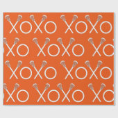 Lacrosse Sport Oranje Cadeaupapier (Vlak)