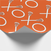 Lacrosse Sport Oranje Cadeaupapier (Hoek)