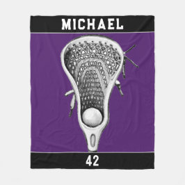 Lacrosse Sport Paars Fleece Deken