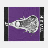 Lacrosse Sport Paars Fleece Deken (Voorkant (Horizontaal))