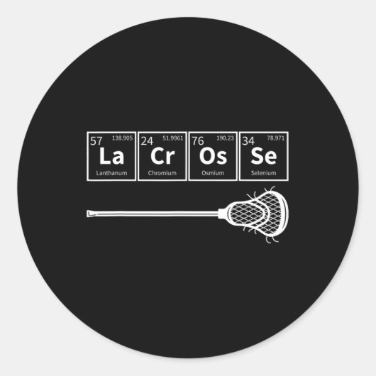 Lacrosse sport Periodieke Lijst van Elementen Lax  Ronde Sticker (Voorkant)