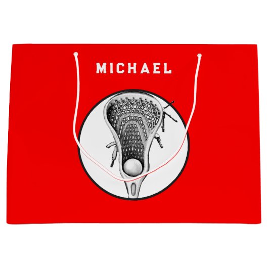 Lacrosse Sport Rood Grote Cadeautas (Voorkant)