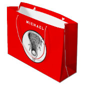 Lacrosse Sport Rood Grote Cadeautas (Achterkant Gekanteld)