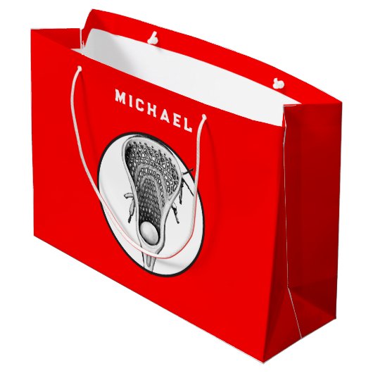 Lacrosse Sport Rood Grote Cadeautas (Achterkant Gekanteld)