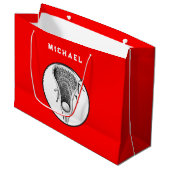 Lacrosse Sport Rood Grote Cadeautas (Voorkant Gekanteld)