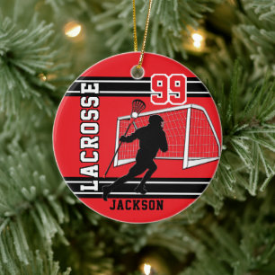 Lacrosse Sport - rood Keramisch Ornament