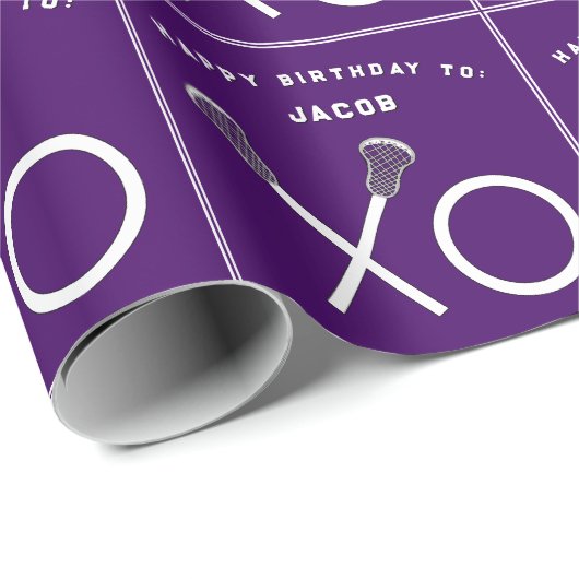 Lacrosse sport verjaardag cadeaupapier (Rol Hoek)