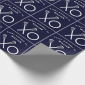Lacrosse sport verjaardag cadeaupapier (Hoek)