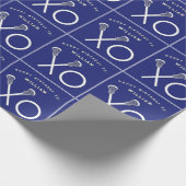 Lacrosse sport verjaardag cadeaupapier (Hoek)