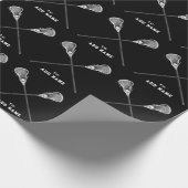Lacrosse Sport Zwart Cadeau Cadeaupapier (Hoek)
