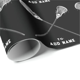 Lacrosse Sport Zwart Cadeau Cadeaupapier