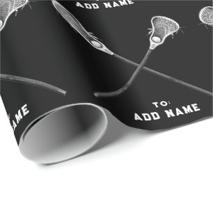 Lacrosse Sport Zwart Cadeau Cadeaupapier