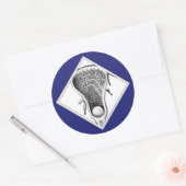 Lacrosse Sports Blue Classic Round Sticker (Envelop)