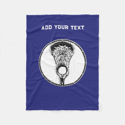 Lacrosse Sports Blue Fleece Blanket Deken (Voorkant)