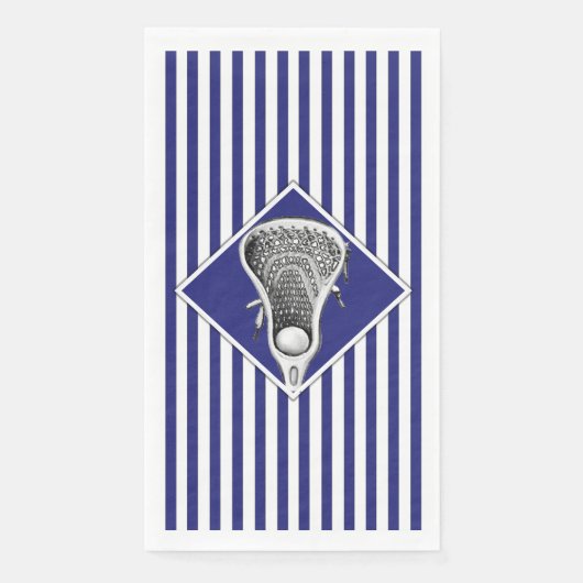 Lacrosse Sports Blue Napkins Servet (Voorkant)