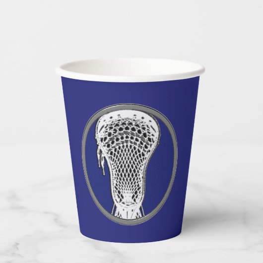 Lacrosse Sports Blue Papieren Bekers (Voorkant)