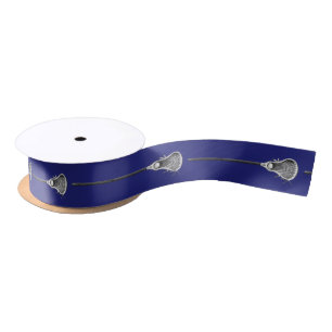 Lacrosse Sports Blue Satin Ribbon Satijnen Lint
