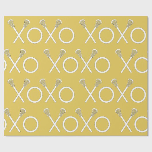 Lacrosse Sports Gold Wrapping Paper Cadeaupapier (Vlak)
