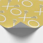 Lacrosse Sports Gold Wrapping Paper Cadeaupapier (Hoek)