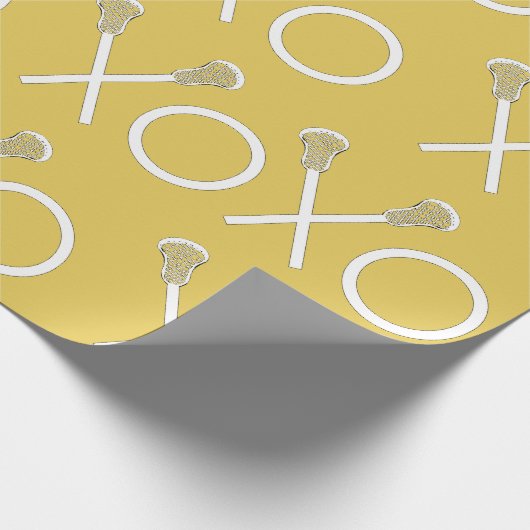 Lacrosse Sports Gold Wrapping Paper Cadeaupapier (Hoek)
