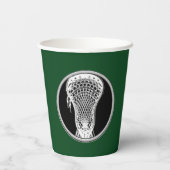 Lacrosse Sports Green Papieren Bekers (Achterkant)