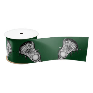 Lacrosse Sports Green Satin Ribbon Satijnen Lint