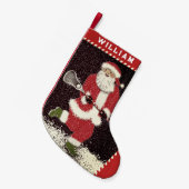 Lacrosse Sports Holiday Gift Kleine Kerstsok (Voorkant (Hangend))