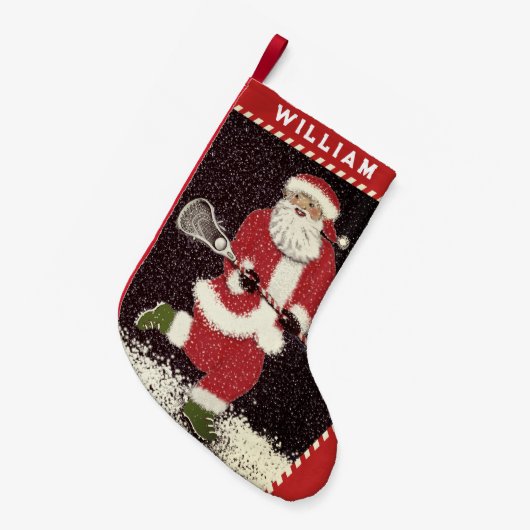 Lacrosse Sports Holiday Gift Kleine Kerstsok (Voorkant (Hangend))