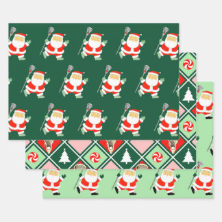 Lacrosse Sports Holiday Gift Wrapping Paper