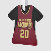 Lacrosse Sports Jersey Maroon met Foto Ornament (voorkant)