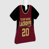 Lacrosse Sports Jersey Maroon met Foto Ornament (voorkant)