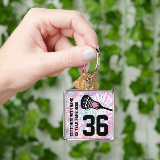 Lacrosse Sports Jersey Nummer team naam meisje Sleutelhanger (Hand)