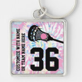 Lacrosse Sports Jersey Nummer team naam meisje Sleutelhanger (Voorkant)