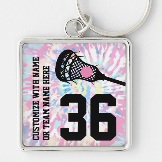Lacrosse Sports Jersey Nummer team naam meisje Sleutelhanger (Voorkant)