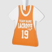 Lacrosse Sports Jersey Sinaasappel Ornament (voorkant)