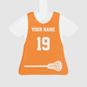 Lacrosse Sports Jersey Sinaasappel Ornament (achterkant)