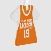 Lacrosse Sports Jersey Sinaasappel Ornament (voorkant)