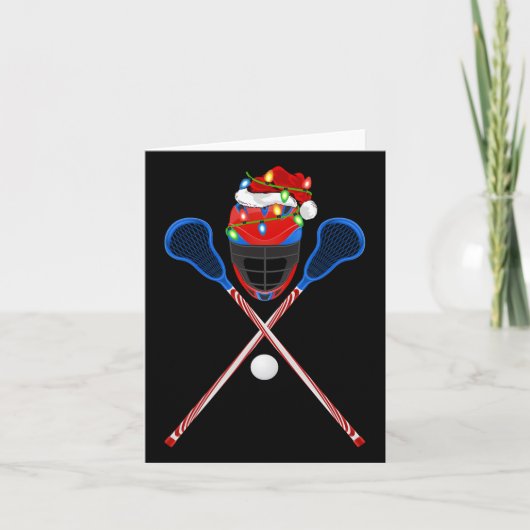 Lacrosse Sports Lover Xmas Santa Hat Lacrosse Chri Kaart (Voorkant)