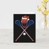 Lacrosse Sports Lover Xmas Santa Hat Lacrosse Chri Kaart (Gele Bloem)