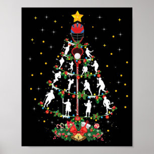 Lacrosse Sports Lover Xmas Santa Hat Lacrosse Chri Poster