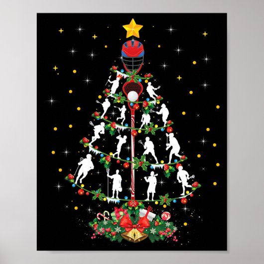Lacrosse Sports Lover Xmas Santa Hat Lacrosse Chri Poster (Voorkant)