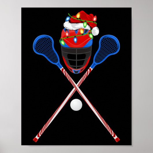 Lacrosse Sports Lover Xmas Santa Hat Lacrosse Chri Poster (Voorkant)