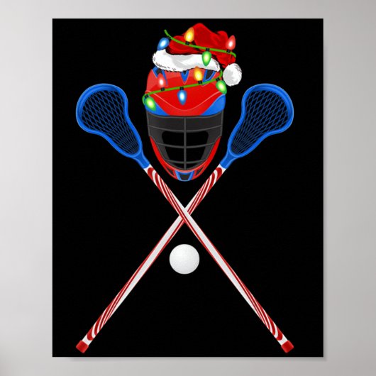 Lacrosse Sports Lover Xmas Santa Hat Lacrosse Chri Poster (Voorkant)