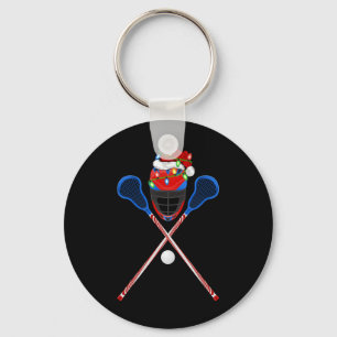 Lacrosse Sports Lover Xmas Santa Hat Lacrosse Chri Sleutelhanger